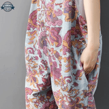 Pink Flower Dungaree Dress with Pocket