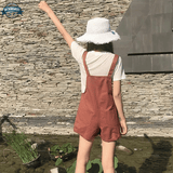Plain Dungaree Shorts