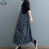 Polka Dot Blue Dungaree Dress