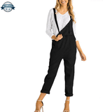Retro Black Dungarees Womens