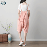 Salmon Dungaree Shorts