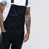 Thin Black Denim Dungarees