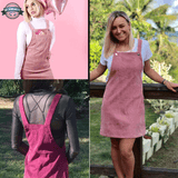 Velvet Dungarees Dress Candy Pink