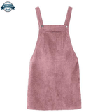 Velvet Dungarees Dress Pink