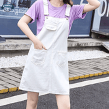 White Denim Dungaree Dress