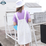 White Denim Overall Dress
