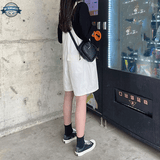 White Dungarees Shorts for Womens
