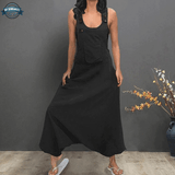 Wide Leg Black Dungarees