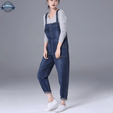 Women Blue Denim Bib Overalls