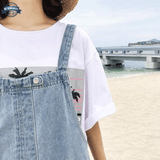 Womens BlueJeans Dungaree Shorts