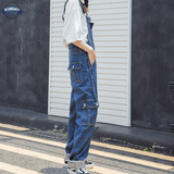 Womens BlueJeans Dungaree Wide Leg