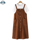 Womens Brown Bib Overalls