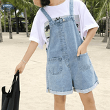 Womens Denim Overall Shorts