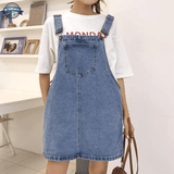 Women's Denim Bib Overall Skirt