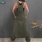 Ample Dungarees in Khaki Green