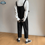 Black Ample Cotton Dungarees