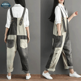 Black and White Dungarees with Suspenders