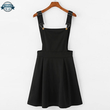 Black Dungaree Jumpsuit Dress