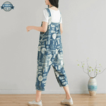 Denim Dungaree with Pattern