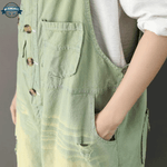 Green Dungarees Shorts with Suspenders
