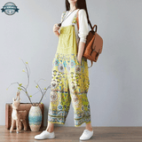 Green Patterned Dungarees