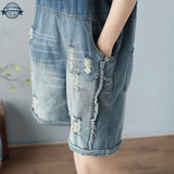 Jeans Ripped Dungarees Shorts 