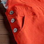 Mens Red Dungarees with Buttons