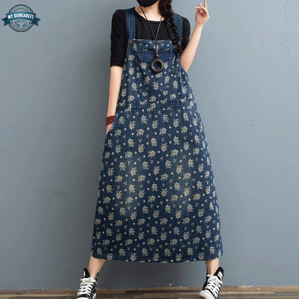 90s dungaree dress Lana Roux 90s Retro Dungaree Utility Cargo Denim Overalls Cargo Light Denim / X-Small