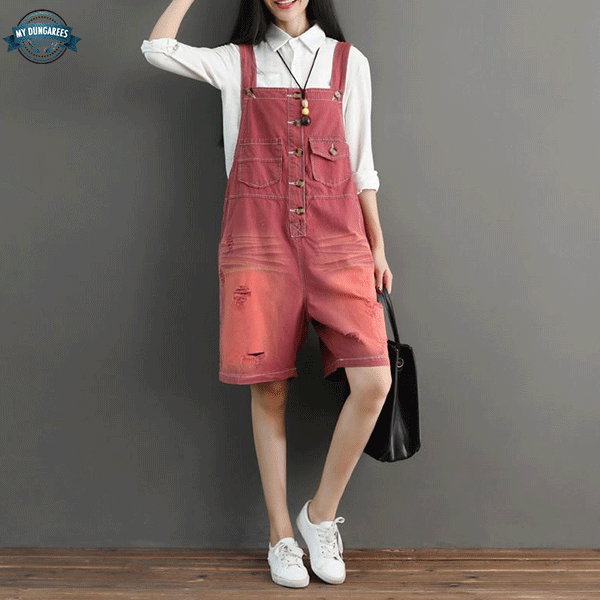 open lace back dress GIRL Brick Red Corduroy Dungaree Dress