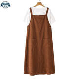 Womens Velvet Dungarees with Suspenders